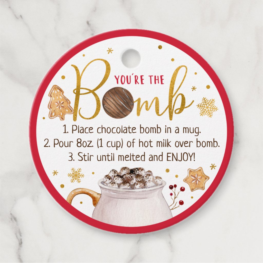 Hot Chocolate Bomb Hot Cocoa Bomb Instruction Favor Tags